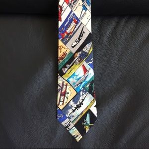 Nicole Miller vintage (1990s) silk airplane tie